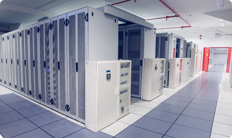 A gas suppression system protects the valuable data and equipment in a modern data centre server room